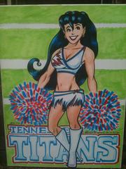 12X16 Fritzi Ritz Cheerleader Painting On Canvas